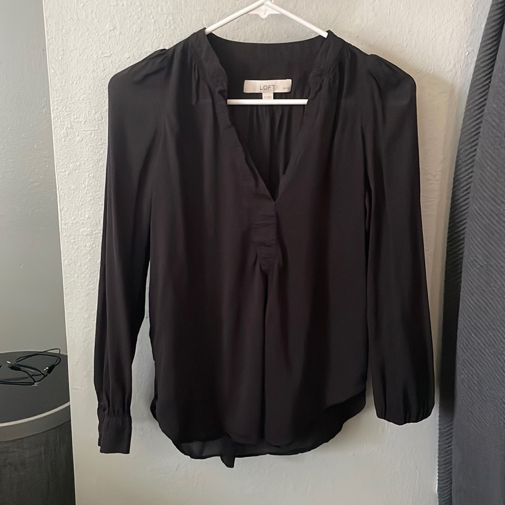 Petite black see through shirt